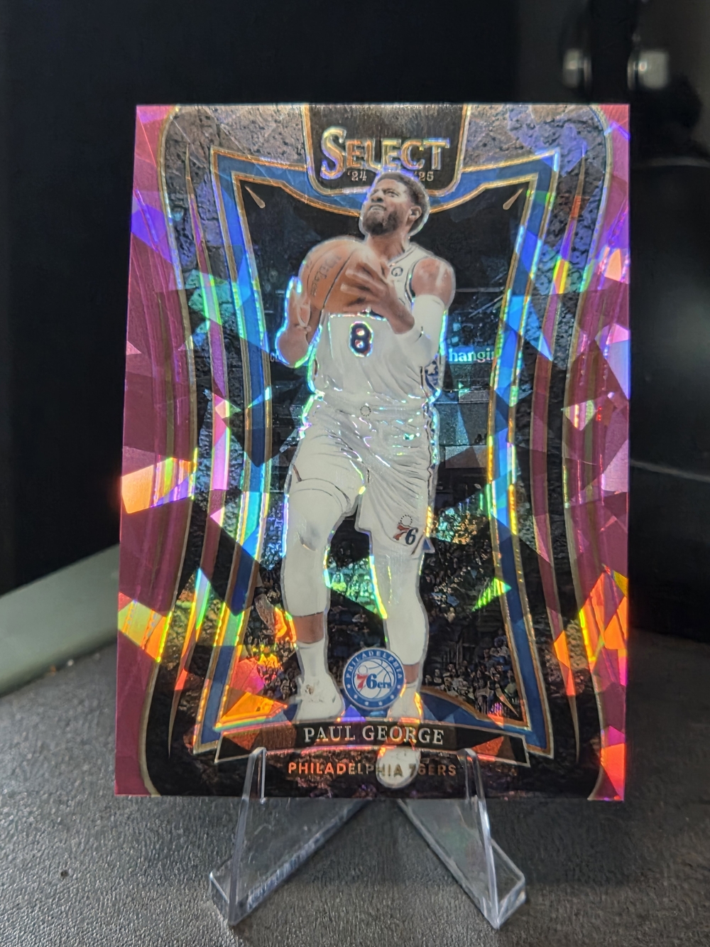 Panini Paul George Pink Cracked Iced Prizm Basketball Card